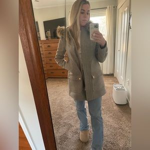 J. Crew Vail Parka Wool Coat with Fur Trim